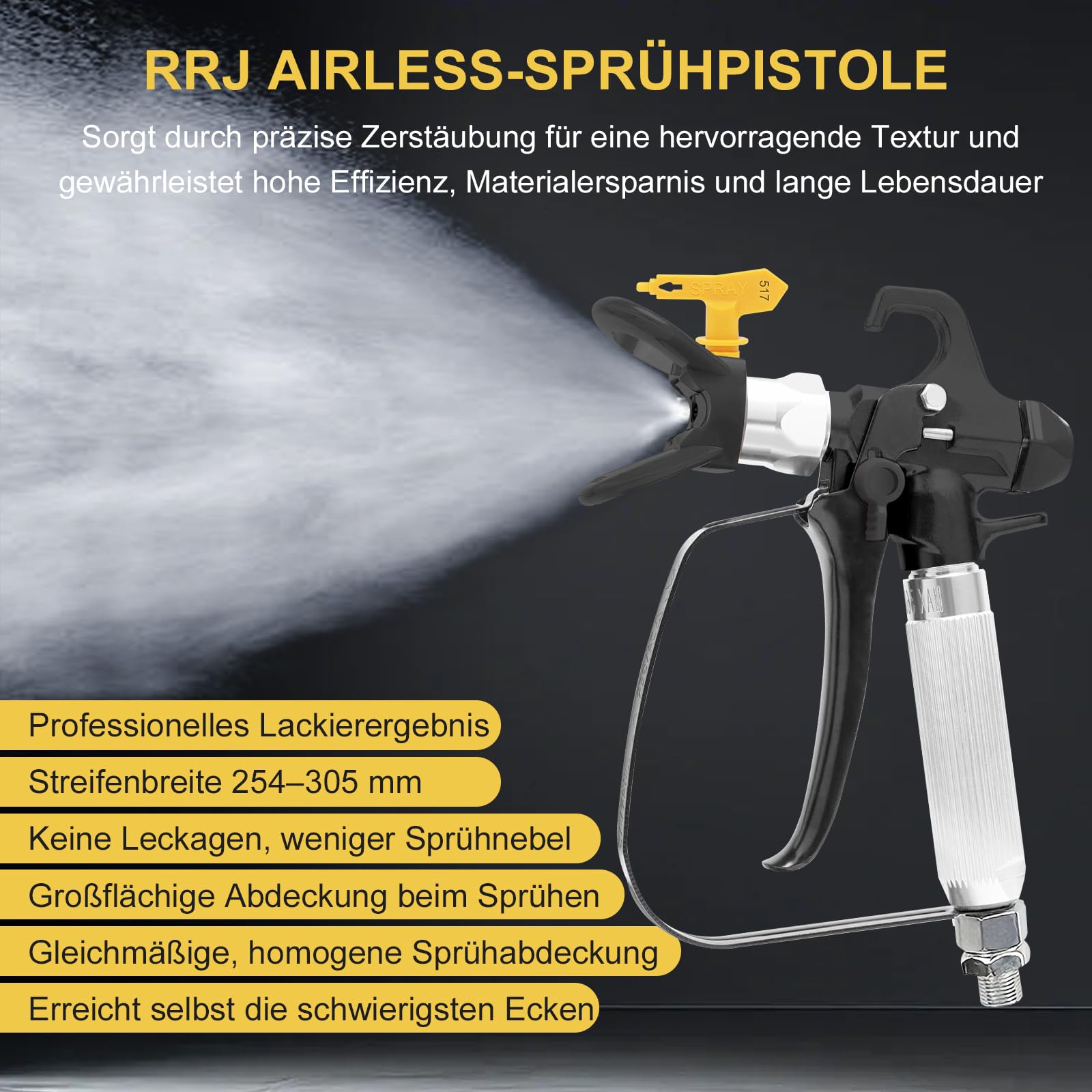 Airless HVLP Airless HVLP pistolet natryskowy z 6 dyszami Airless z uszczelką końcówkową (typ 215, 317, 417, 517, 517, 519, 621)