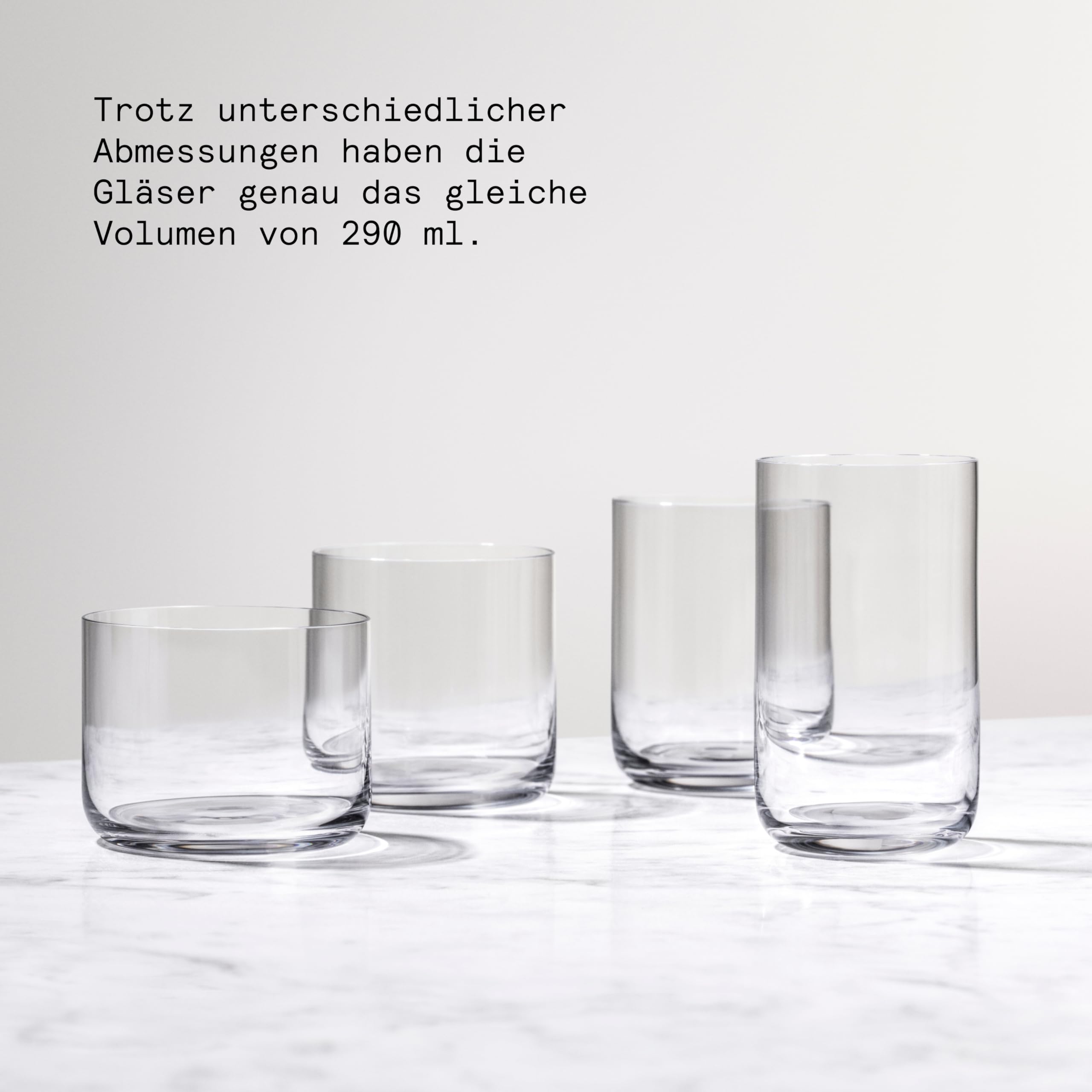 aarke Nesting Glasses, 4 x 290 ml, Verres en Cristal, Lavable au Lave-vaisselle