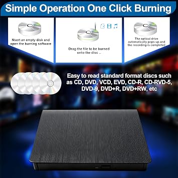 External CD DVD Drive for USB 3.0 Slim Portable CD DVD Drive Player Burner
