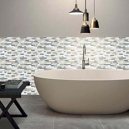 Vista 187 de STICKGOO - Azulejos autoadhesivos para loseta en muro, 12 x 12 pulgadas, azulejos autoadhesivos para loseta en muro de cocina y baño