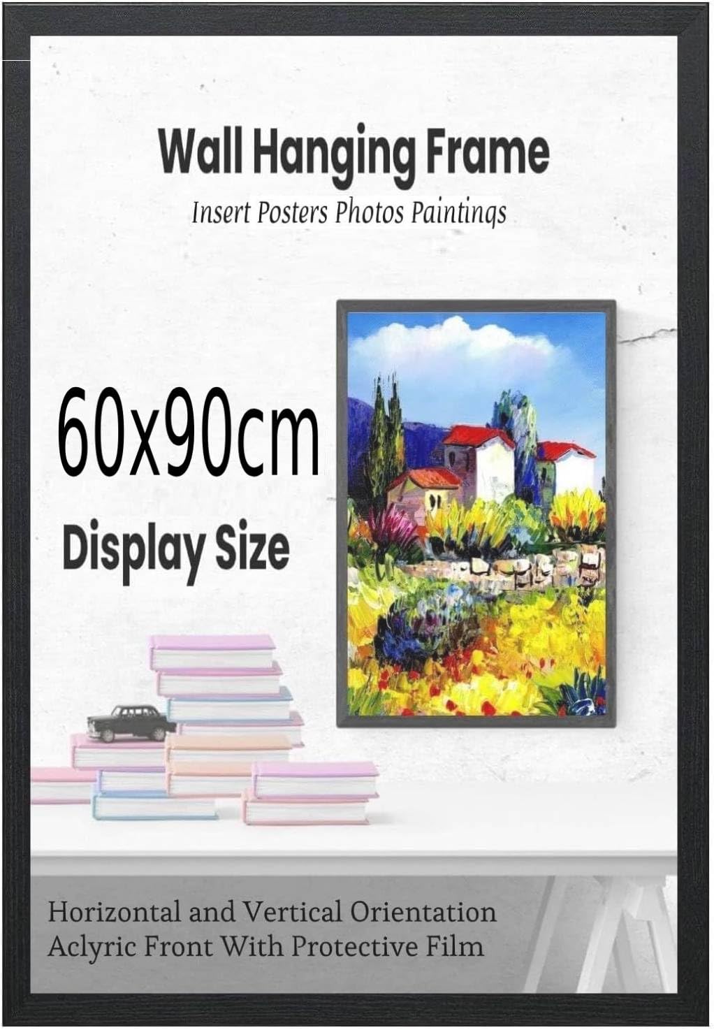Modern Picture Holder 60x90 cm Large Classic Black Durable MDF Poster Frame with Clear Acrylic Protection – Wall Display for Photos, Artwork & Prints — image 1