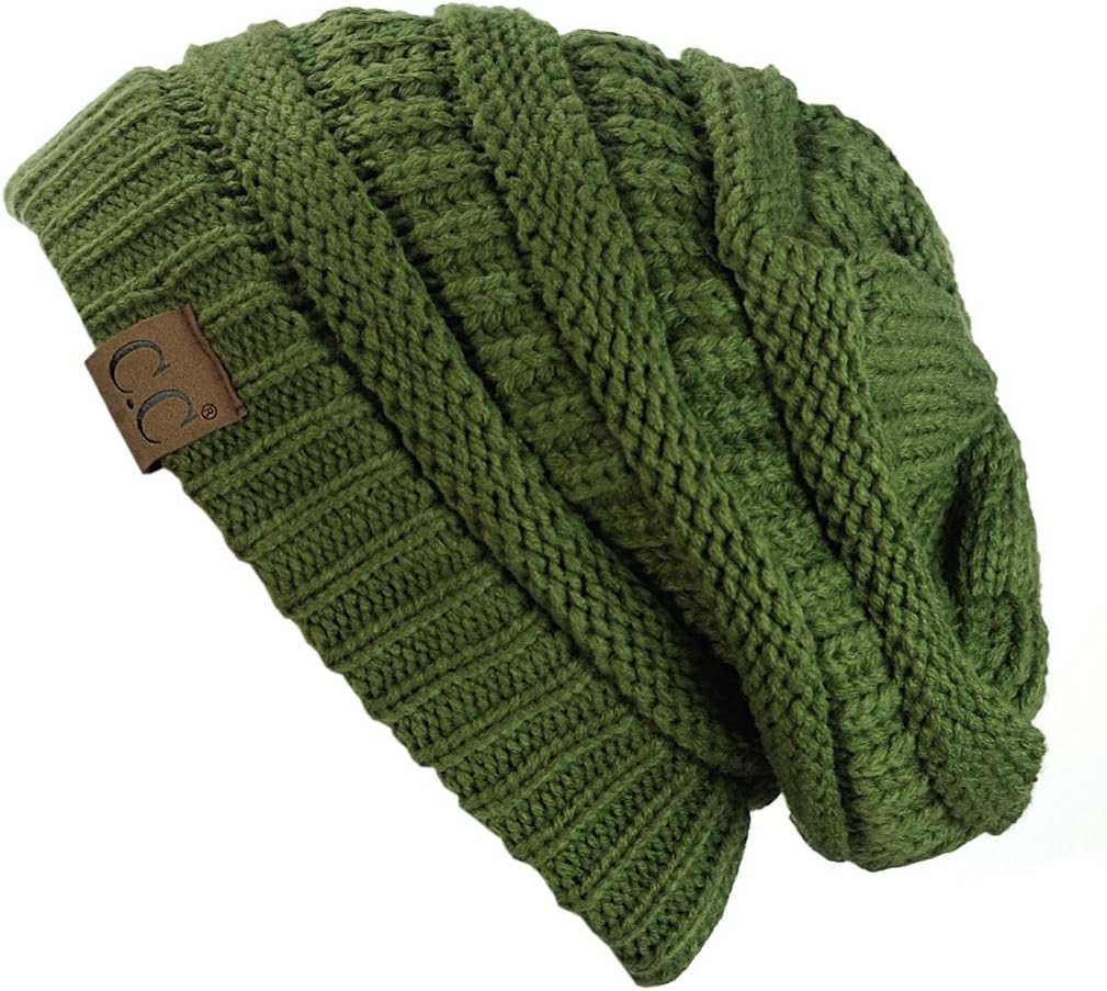 C.C Trendy Warm Chunky Soft Stretch Cable Knit Beanie