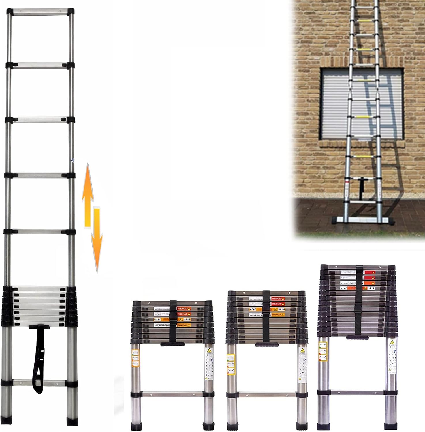Royalswill Telescopic Ladder 12.5FT Extendable MultiPurpose Extension