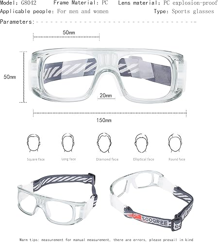 Miniatura 2 de Gafas deportivas para hombre, para raquetbol, baloncesto, fútbol, gafas protectoras, lentes de choque y colisión, reemplazables