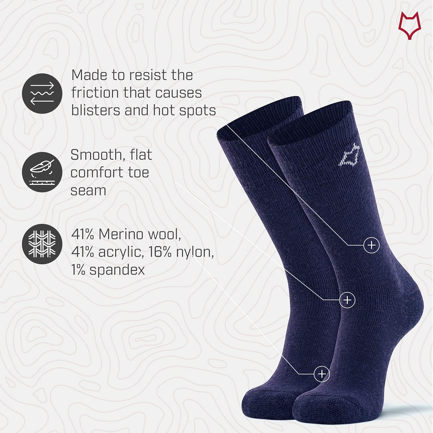 Fox River Wick Dry Tramper Merino Wool Crew Socks Medium Weight Men’s Hiking Sock with Moisture Wicking Fabric