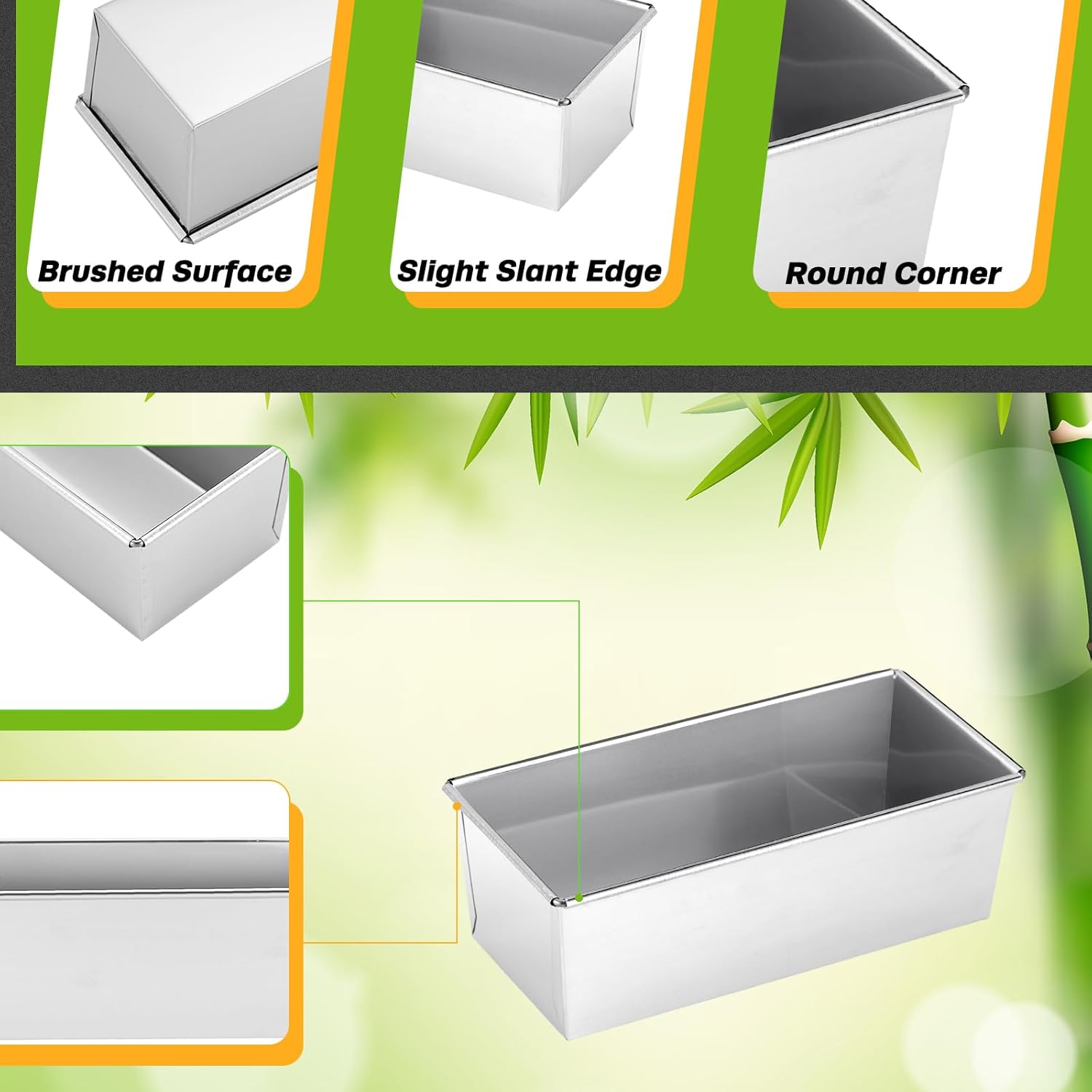 2 Pcs Nonstick Loaf Pan, 7 x 3 x 2.36 Inch Small Loaf Pans for Baking Bread Stainless Steel Rectangle Baking Bakeware for Breads Casseroles Vegetables Dishwasher Safe - Image 6