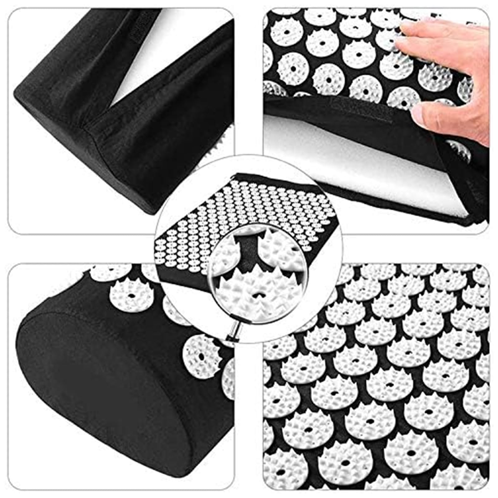 Akupressurmatte Set, Massagematte Akupunktur Massage Matte mit Kissen Matte Akkupressmatte Akupunktur Matte Massage Original Shakitmatte - Fakirmatte - – Nagelmatte