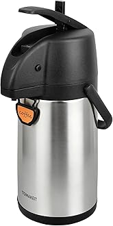 Airpot Coffee Dispenser Thermal with Pump,1.9L/64 Oz Insulated Stainless Steel Large Airpot Coffee Carafe Lever Action for Hot/Cold Water,Thermal Carafe for Hot Cocoa for Parties
