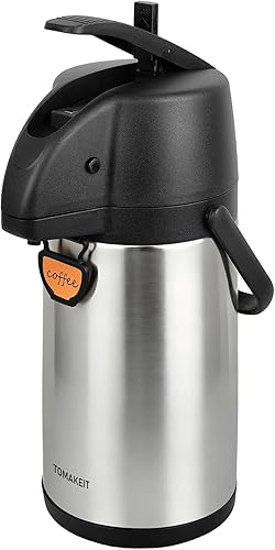 Miniatura 11 de Airpot - Dispensador de café térmico con bomba, 2.2L/74 onzas, aislado de acero inoxidable, gran jarra de café, palanca de acción para agua Bombas