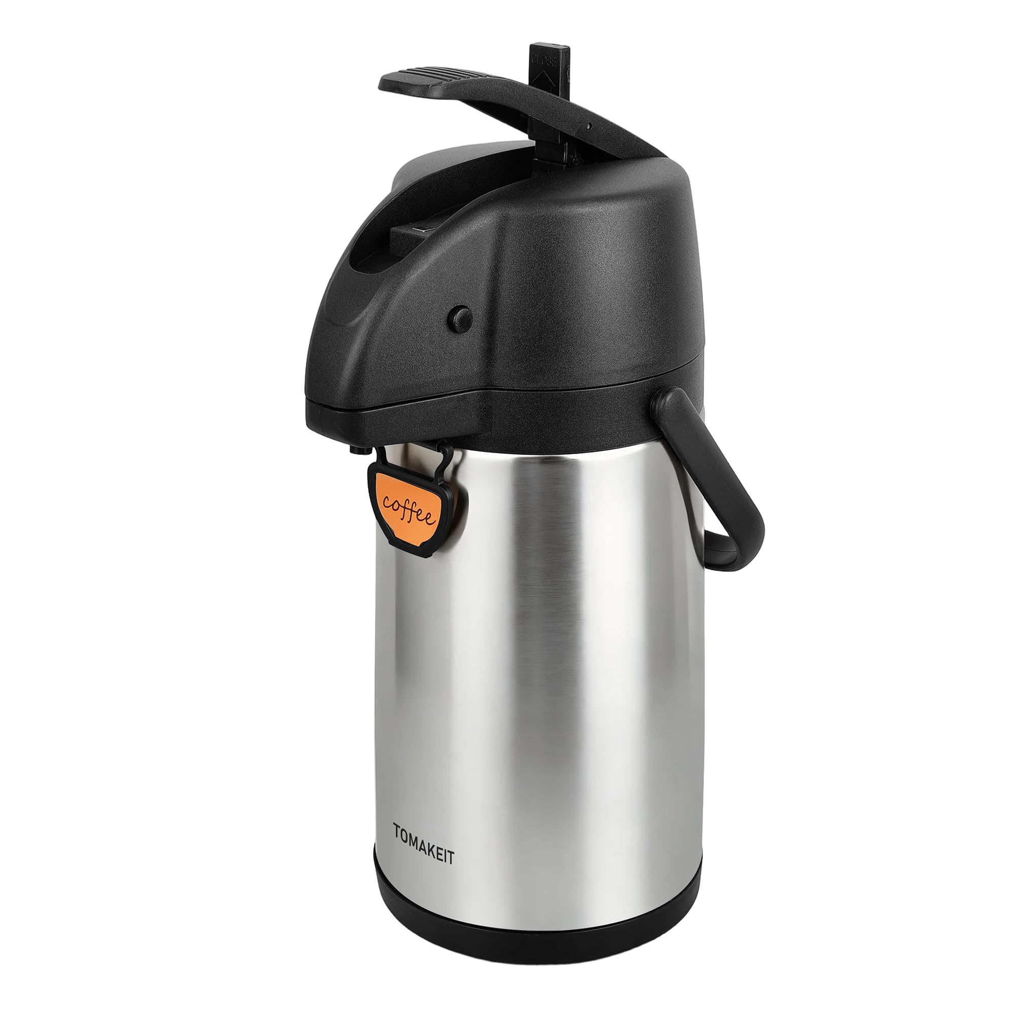 Airpot Coffee Dispenser Thermal with Pump,1.9L/64 Oz Insulated Stainless Steel Large Airpot Coffee Carafe Lever Action for Hot/Cold Water,Thermal Carafe for Hot Cocoa for Parties