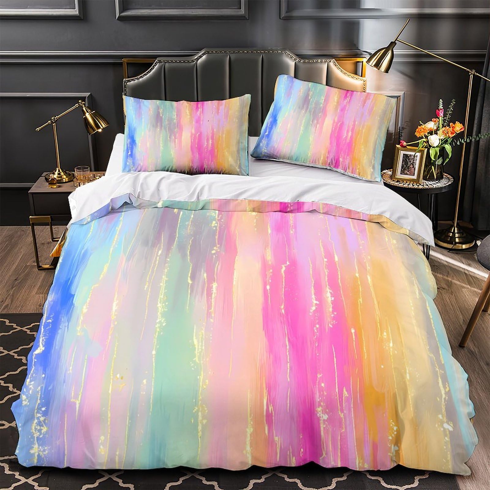 Housse de couette fermeture éclair 200x200cm pour un lit infroissable