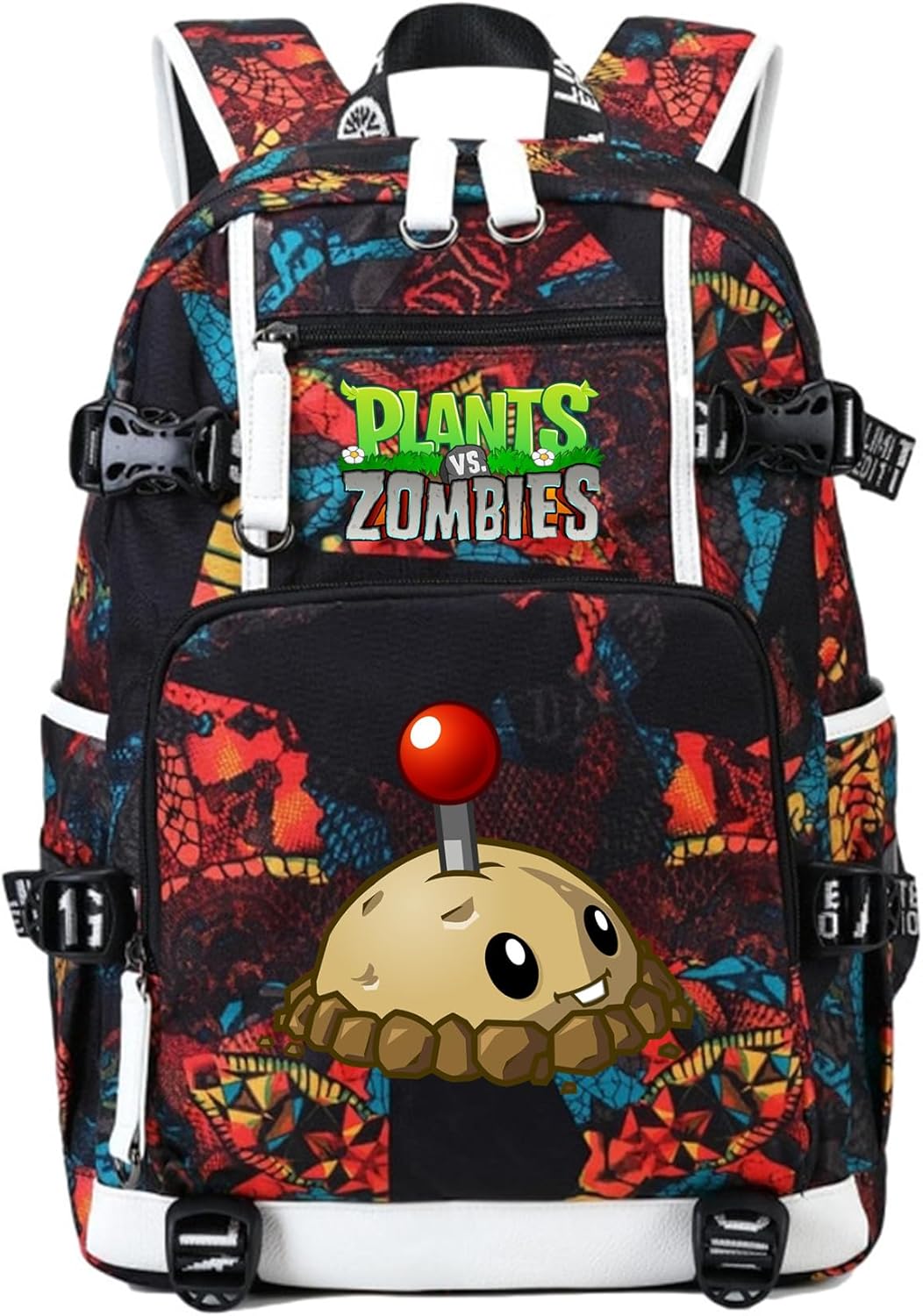 ISaikoy Game Plants vs. Zombies Backpack Shoulder Bag Bookbag School Bag Daypack Satchel Laptop Bag Color Red15