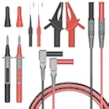 Test Leads Set HANDSKIT Double Insulated Electrical Multimeter Test Lead Kit, Test Leads Probes 4mm Banana Plug with Alligator Clips 30A and Needle Probe 0.7mm