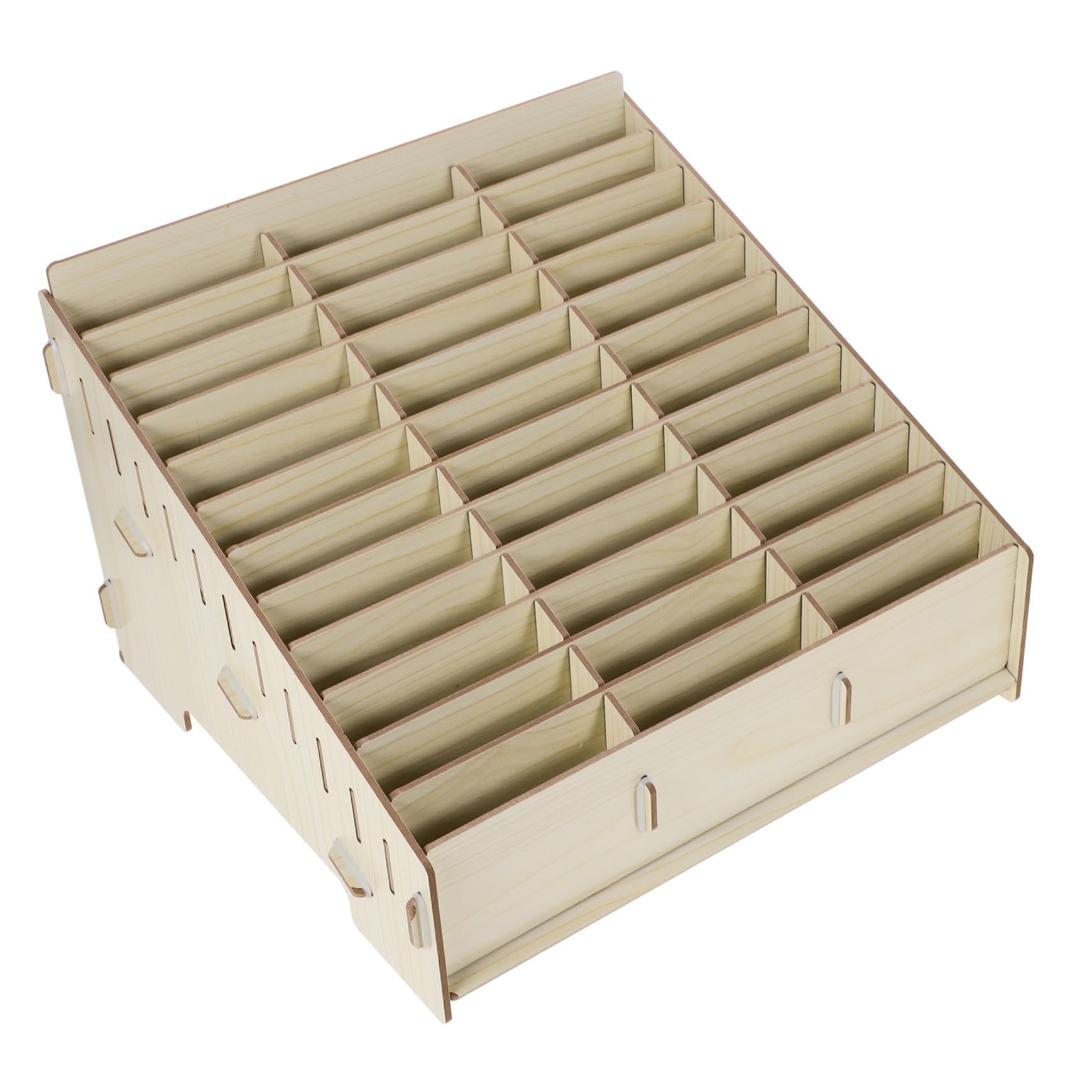 Support de téléphone bureau beige à compartiments pour optimiser l'espace