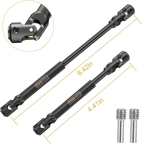 Miniatura 3 de COOWOO Eje de transmisión RC de acero endurecido, pieza de actualización del eje de transmisión central de 4.409-6.417 in para camiones RC escala