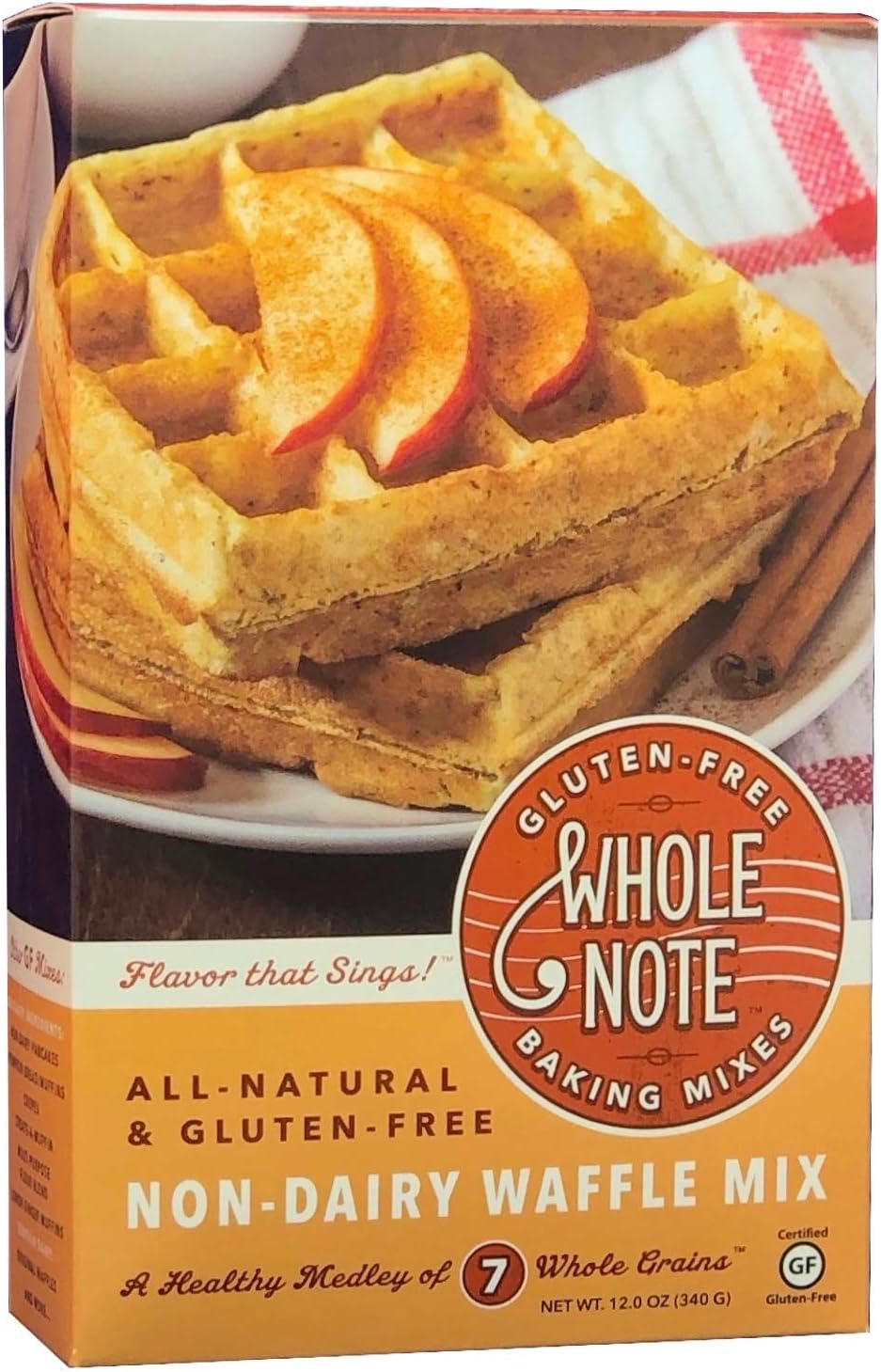 Whole Note Non-Dairy Waffle Mix, 7-Whole-Grain and Naturally Gluten-Free (Single Package)