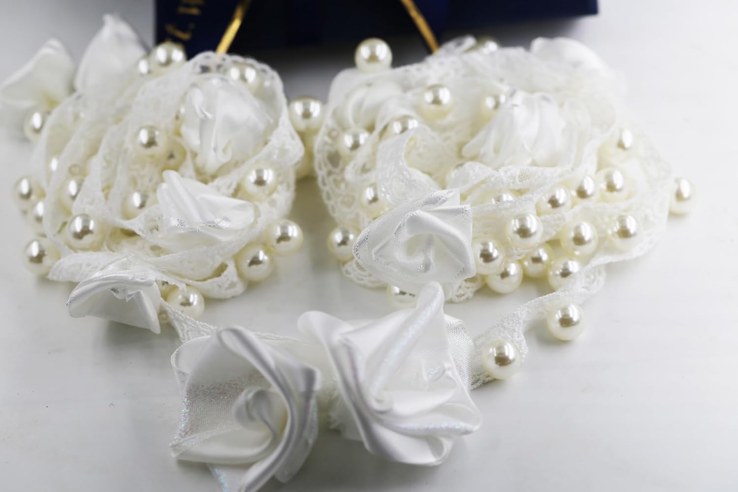 Wedding Lasso for Ceremony, Lazo para Boda Catolica with Pearls Beads and Unity Handmade Rose, Elegant Lazos para Bodas De Iglesia para Novios
