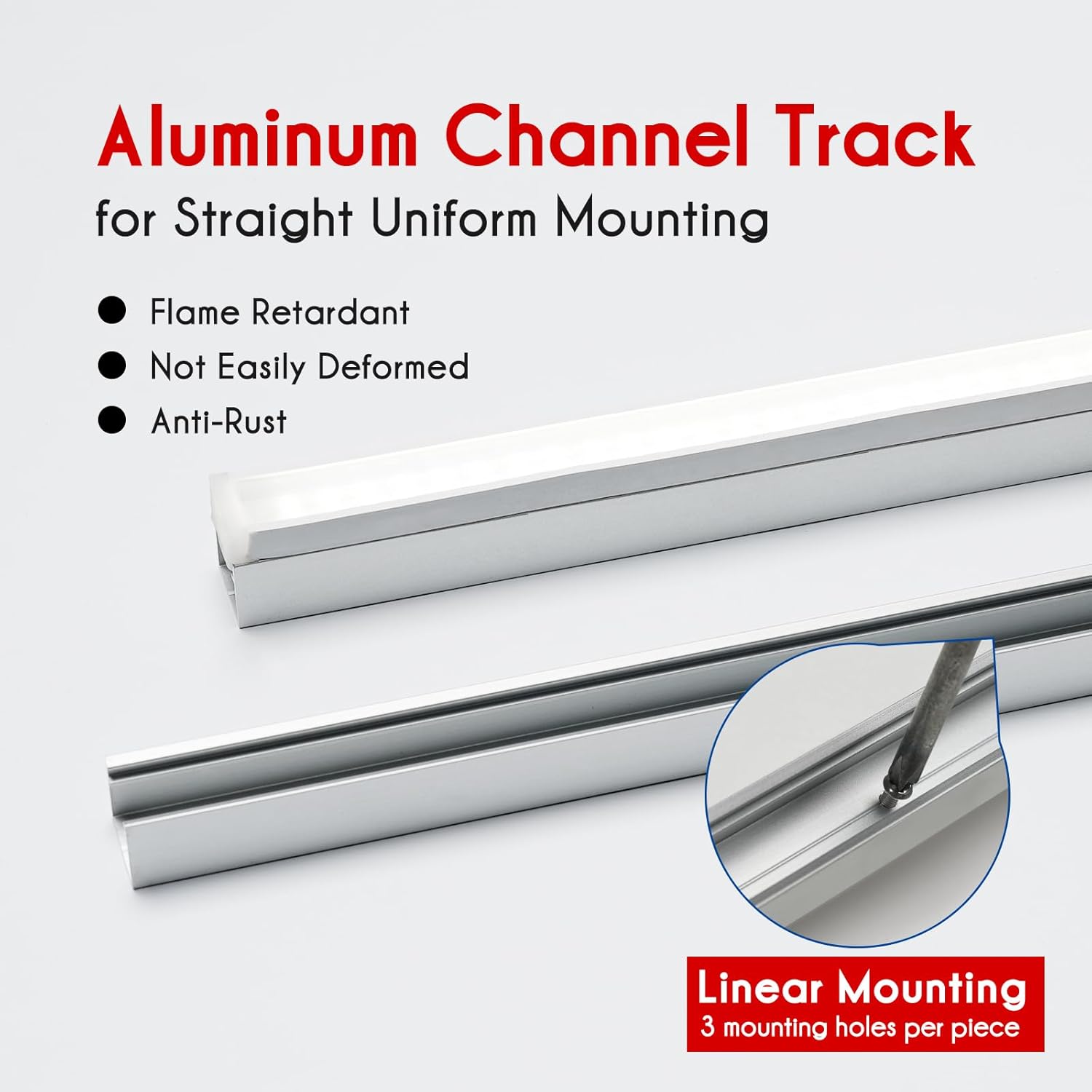 Shine Decor 3.2 FT Aluminum Channel Track for 18x11mm Flexible Wall Washer Lights, Pack of 5