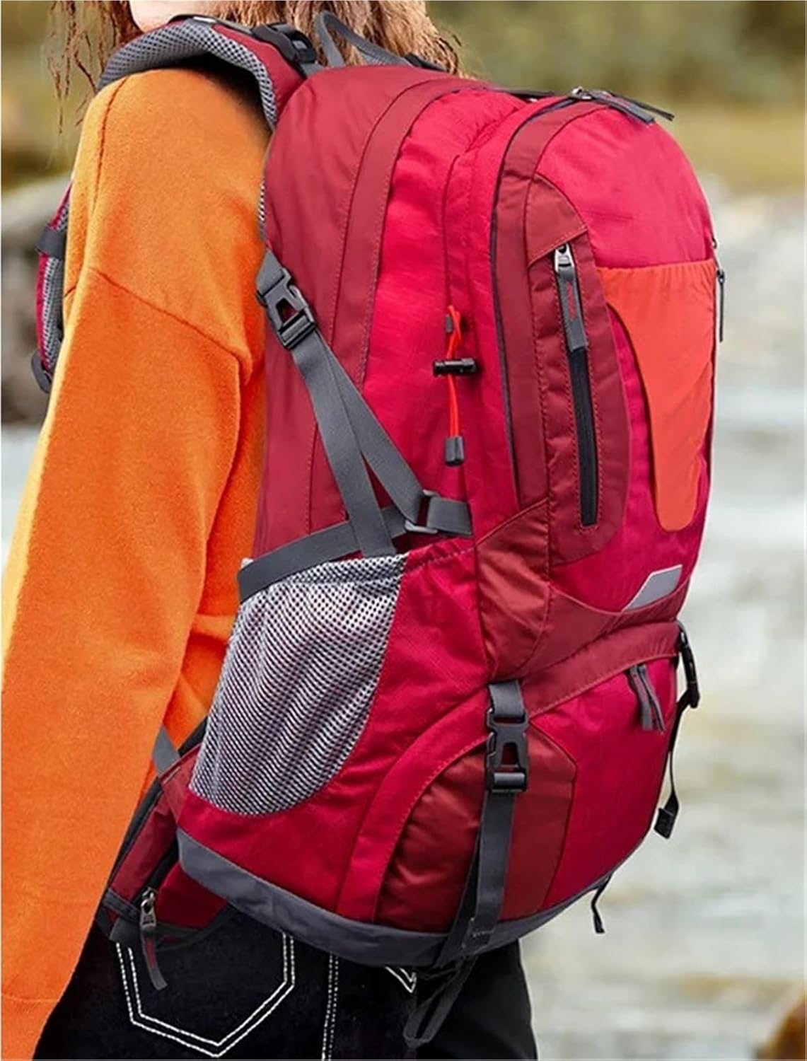 50L Breathable Waterproof Outdoor Backpack – Unisex Large-Capacity Bag For Mountaineering(Green 2 with logo)