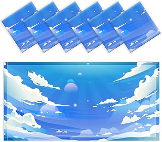 Fluorescent Light Covers, 6 Pcs Light Cover for Ceiling Lights Classroom, 4 x 2 Feet Magnetic Fluorescent Light LED Filters for Office School Home Hospitals Ceiling Light (Sky Clouds)