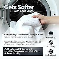 Vista 5 de TEXAS LINEN CO. Juego de 4 fundas de almohada 100% algodón egipcio, tamaño estándar/Queen, lujosas fundas de almohada de algodón de 1500 hilos