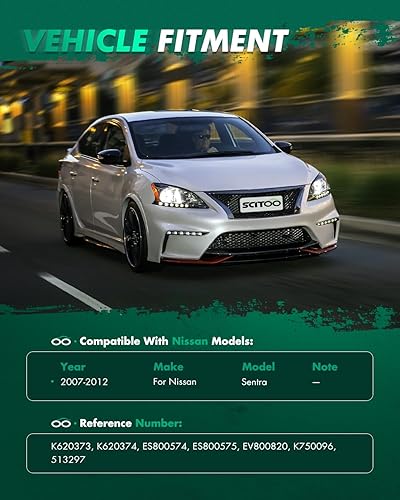 Miniatura 2 de SCITOO Kit de suspensión delantera, brazo de control inferior y rótulas, extremos de barra de acoplamiento interior y exterior, enlaces de barra