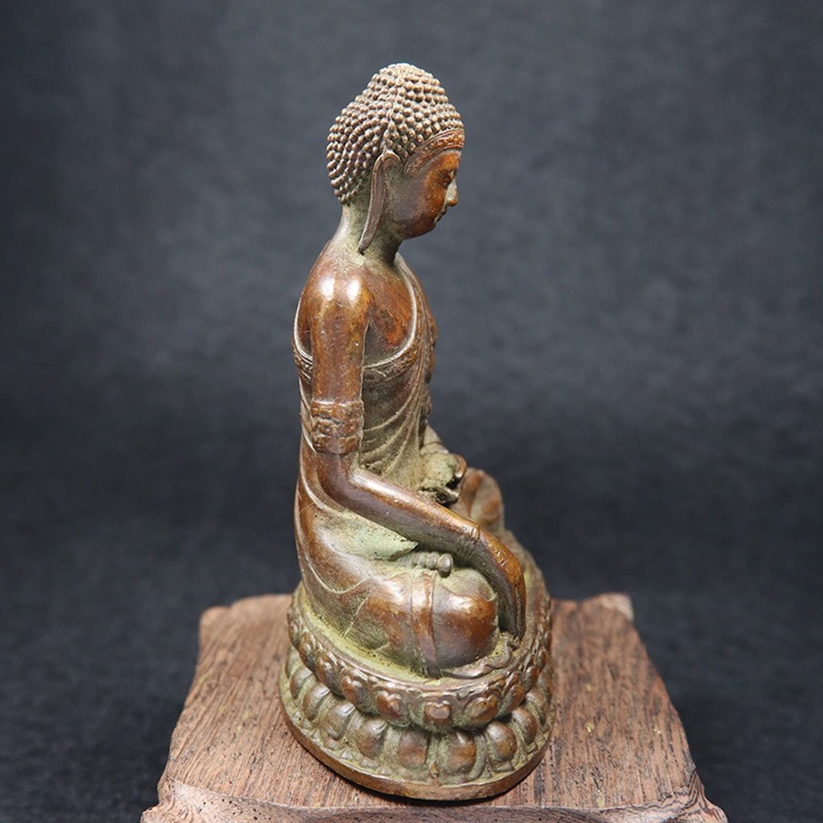 Latón Estatua de Buda de Interior Buda Decoración, Antique Copper Shakyamuni Buddha Statue,Brass Handmade Buddhism Sculpture Feng Shui Figurines Home Decorations