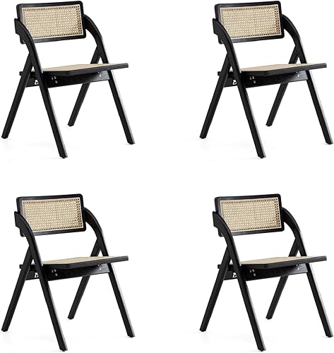 Manhattan Comfort Lambinet - Silla plegable de mimbre de mimbre para exteriores, para comedor, patio, restaurante, bistró, cafetería y pub, juego de