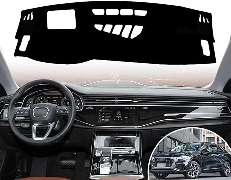 SpaNn Suede Car Interior Dashboard Cover Dash Mat Carpet Protective Pad, Fit for Audi Q8 2018-2024 Accessories