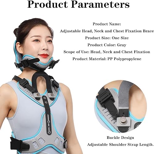 Miniatura 3 de Corrector de postura, ortesis de columna vertebral del cuello, dispositivo de tracción torácica cervical, halo torácico ajustable para la cabeza, el