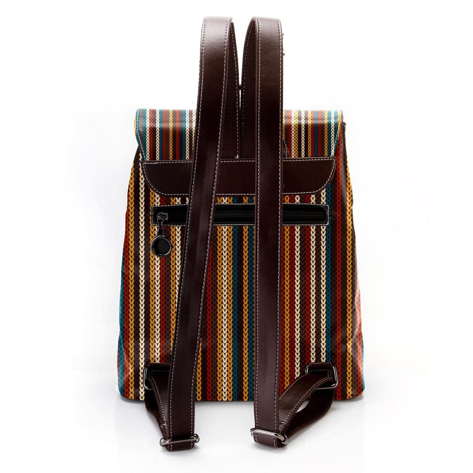 Retro paski boho mini sztuczna skóra plecak torebka, damski plecak torebka torba szkolna, Wielokolorowy 01