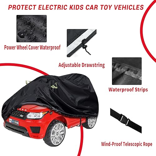 Miniatura 3 de LYUND Funda para auto de juguete para niños, 600D, gran funda impermeable para ruedas eléctricas, Jeep, camión, protege todo tipo de clima, el