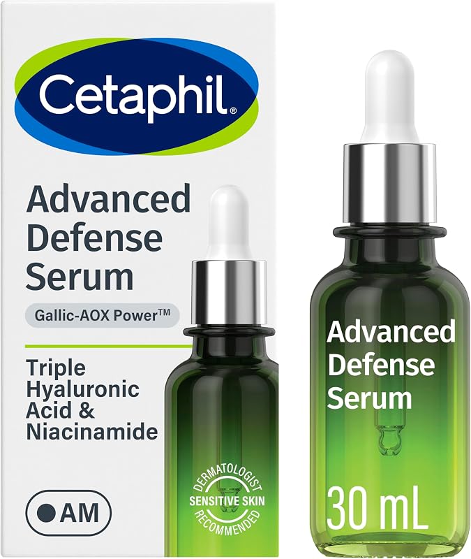 Advanced Defence AM Face Serum, Dermatologist Recommended, 1oz | Strengthens Skin Barrier Against Daily Stressors, Gallic Acid & Vitamin E, Helps Stressed, Sensitive Skin, 1 Dropper
