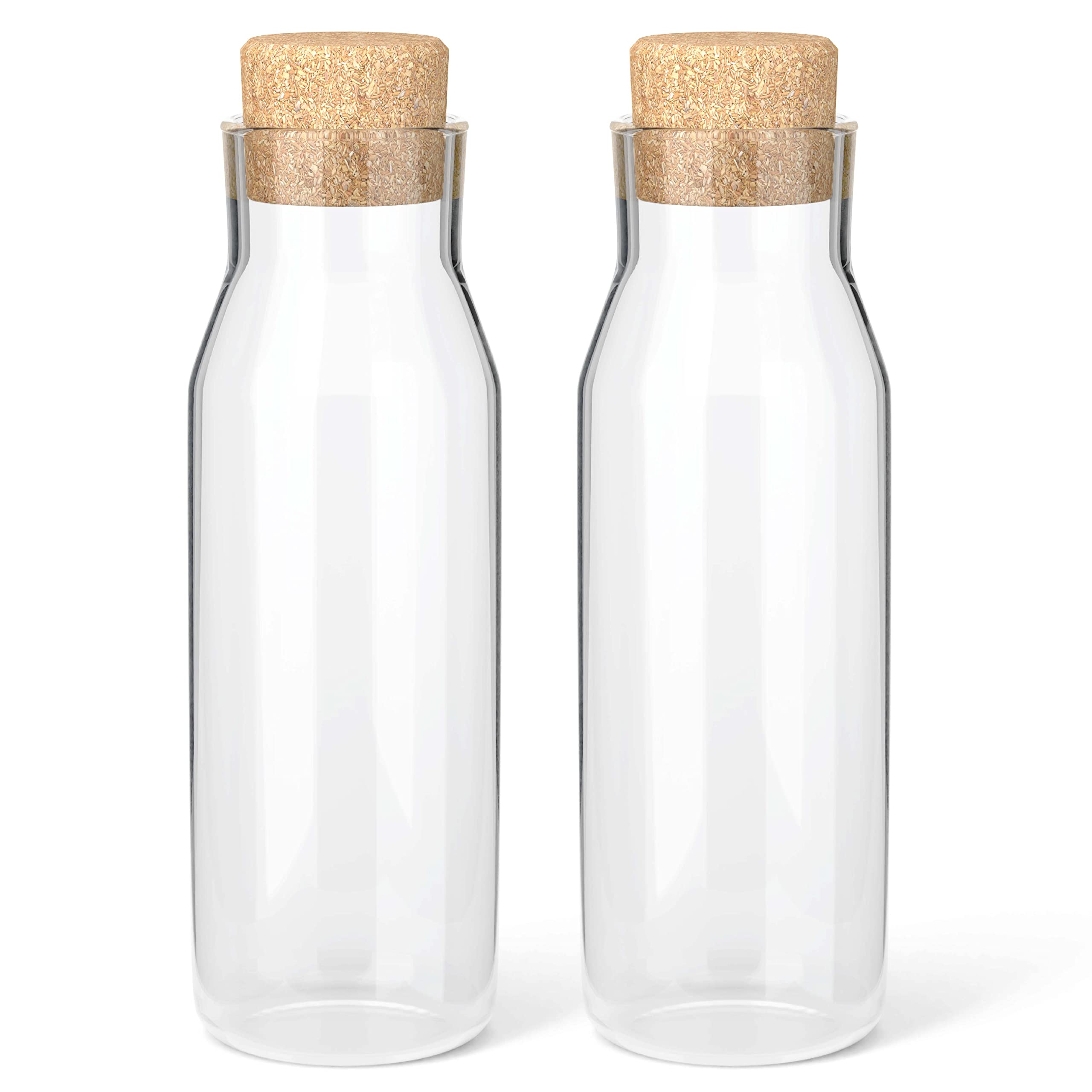 Buy HEFTMAN Glass Carafe Bottles 2 Pack 1 Litre Glass Bottles with