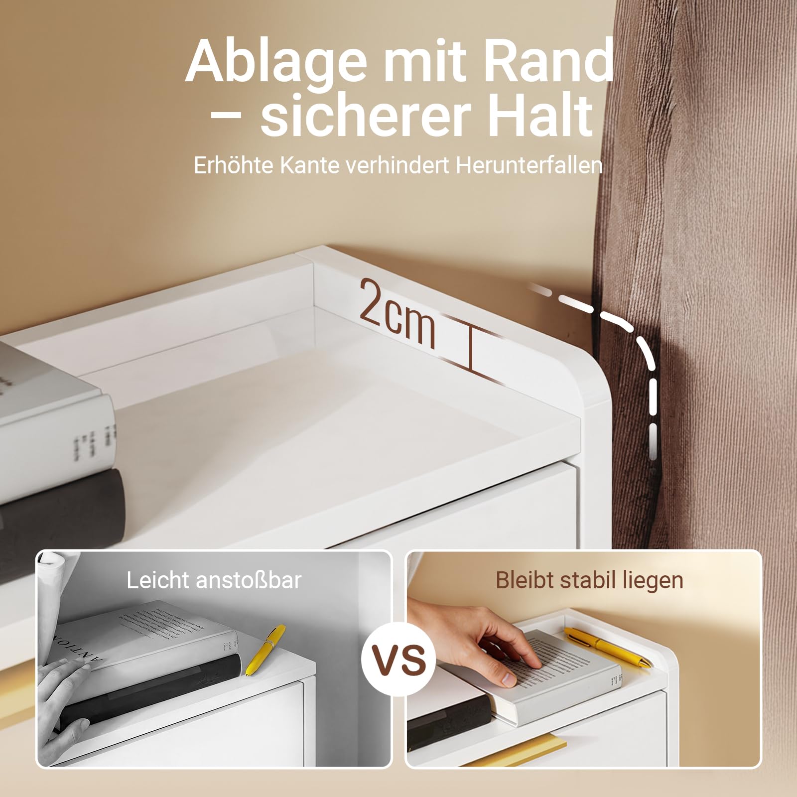 SoBuy Schuhschrank Schmal Schuhkipper Schmal mit 4 Klappen– Hochglanz Weiß mit Goldgriffen, 19cm Tiefe, Flur & kleine Wohnung, MDF+Eisen, 25kg Belastung, B100xH88,5xT19cm, FSR206-GW