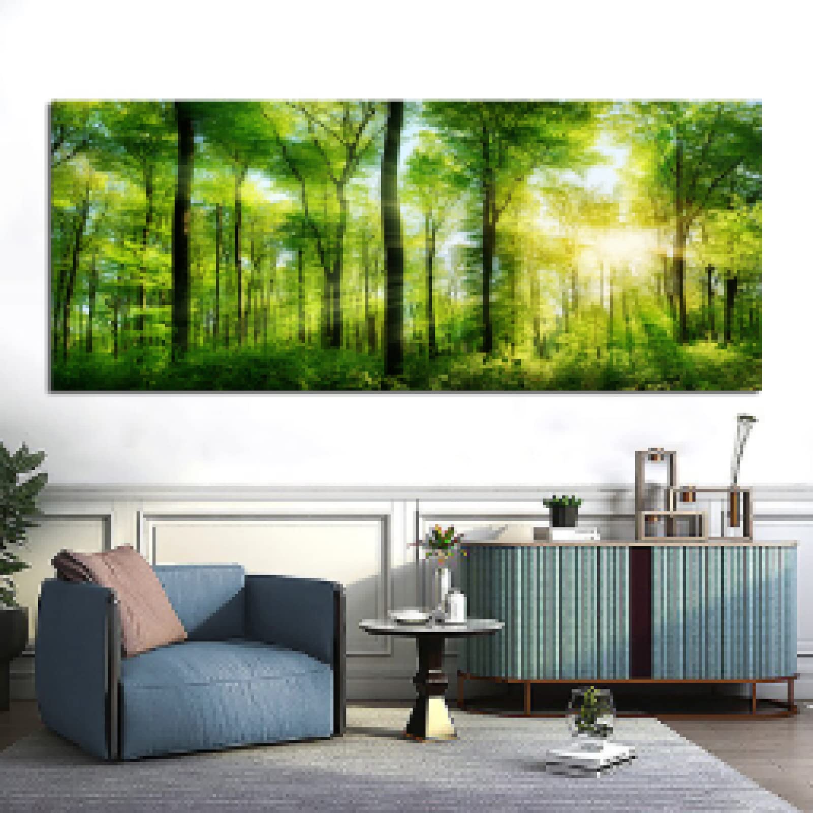 Impression sur toile paysage d'arbre pour salon moderne 70x210cm - 6