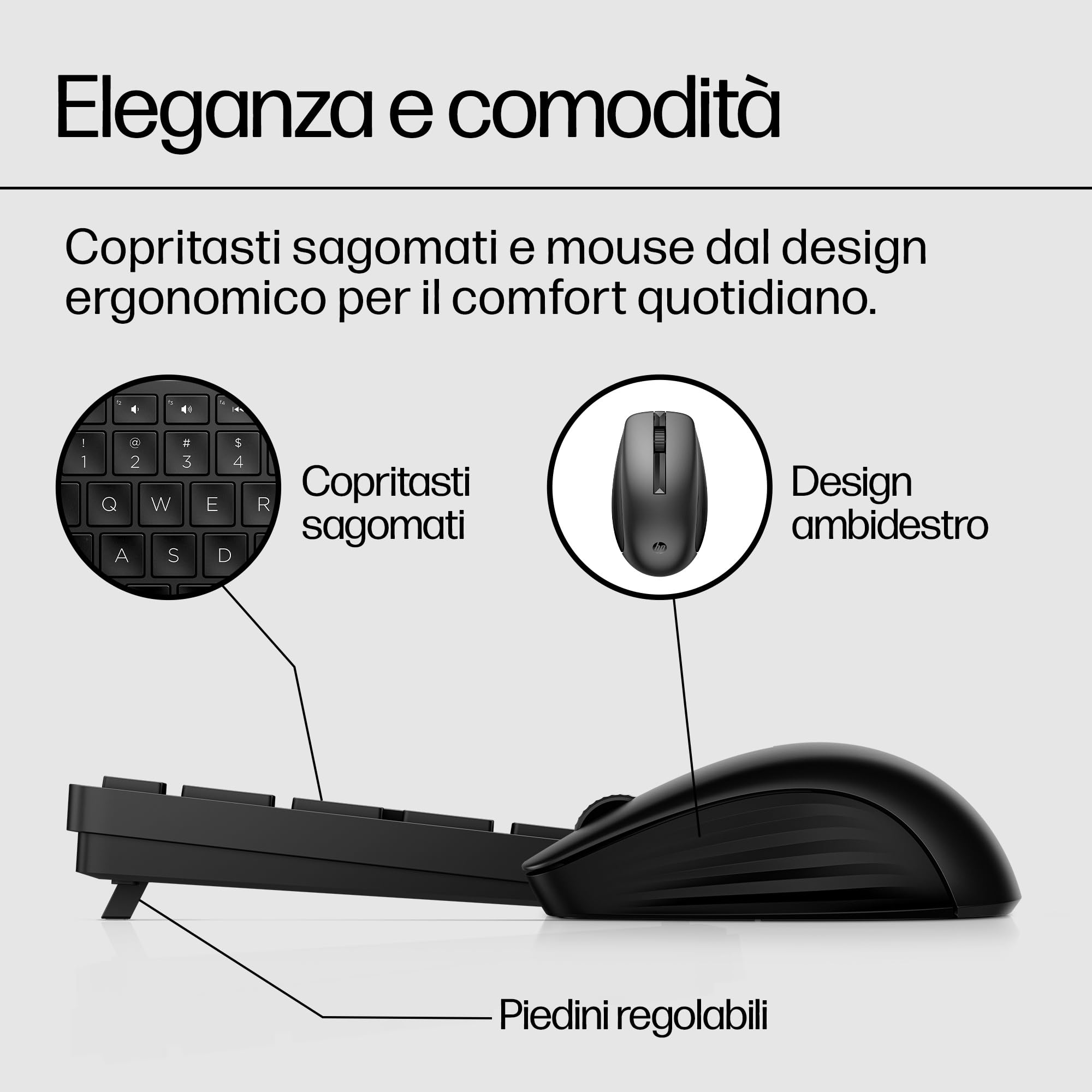 HP 650 Wireless Keyboard Mouse Set 2.4 GHz Black - Dettaglio