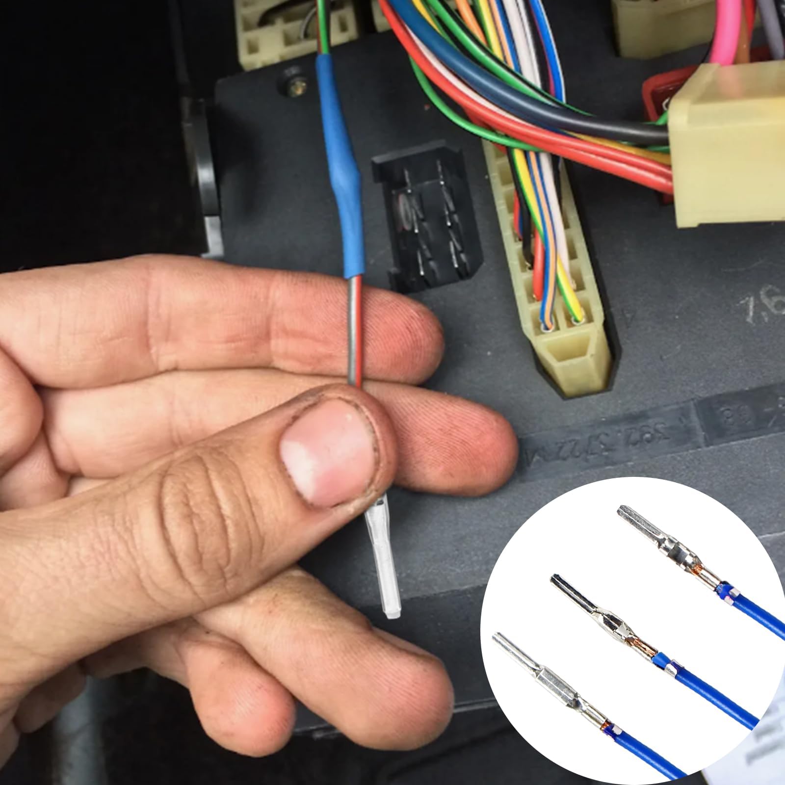 Linkstyle Kit de 420 broches de connecteur - 21 types de bornes de fil électrique automobile - 1/1,5/1,8/2,2/2,8/3,5 mm - Prise non isolée mâle et femelle - Connecteurs de fils avec outil d'extraction