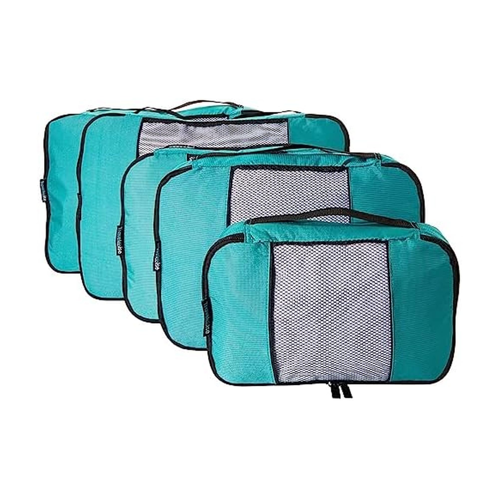 TravelWise Packing Cube System - Durable 5 Piece Weekender Plus Set (Teal)