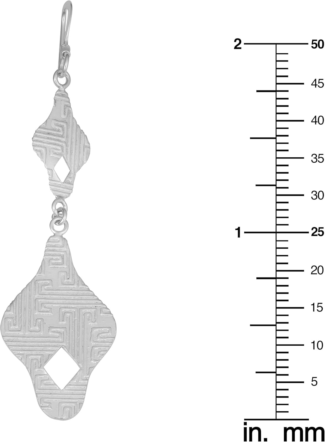 Kooljewelry Sterling Silver Textured Graduated Dangle Earrings