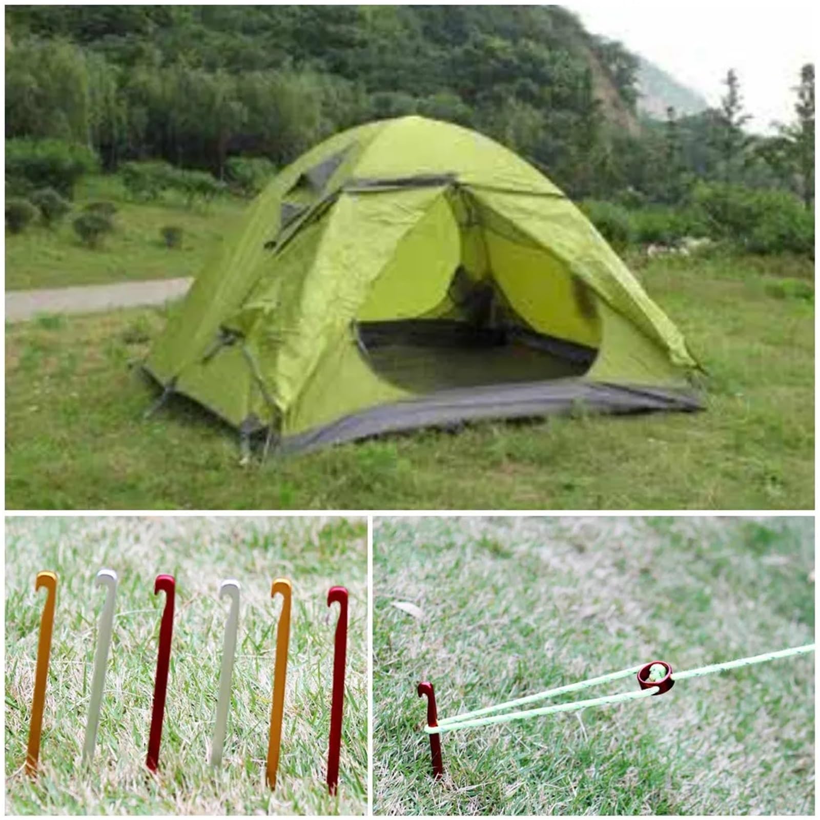 Picchetto da tenda, 10 pezzi di picchetti for tenda da campeggio, for, chiodi 16 cm, in alluminio resistente, for roccia, for(Yellow)