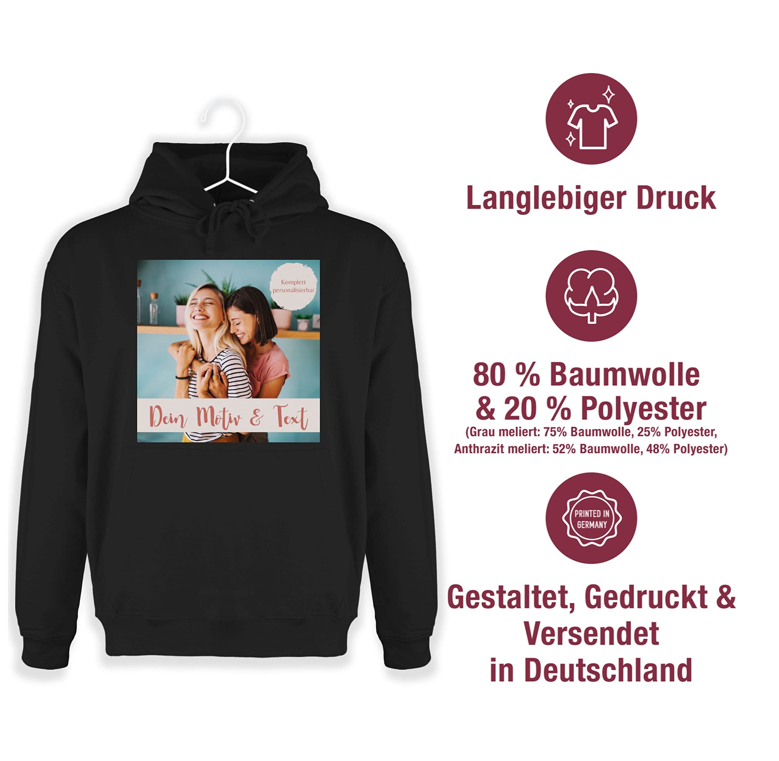 Geschenk mit Namen personalisiert by Shirtracer - Hoodie Herren Pullover Männer - eigenem - Foto Bild