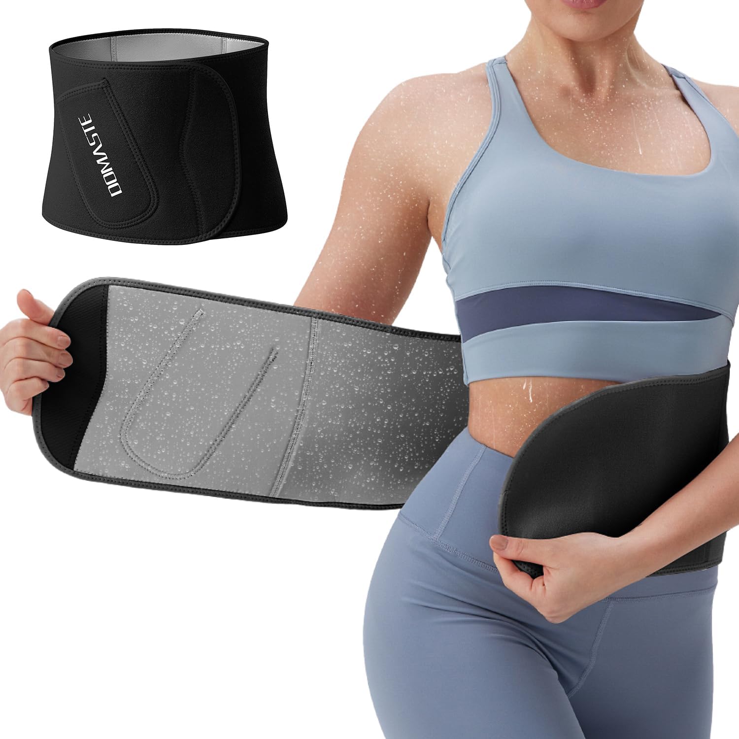 Waist Trimmer for Women & Men - Sweat Belt Waist Trainer Stomach Wrap for High-Intensity Training & Workouts