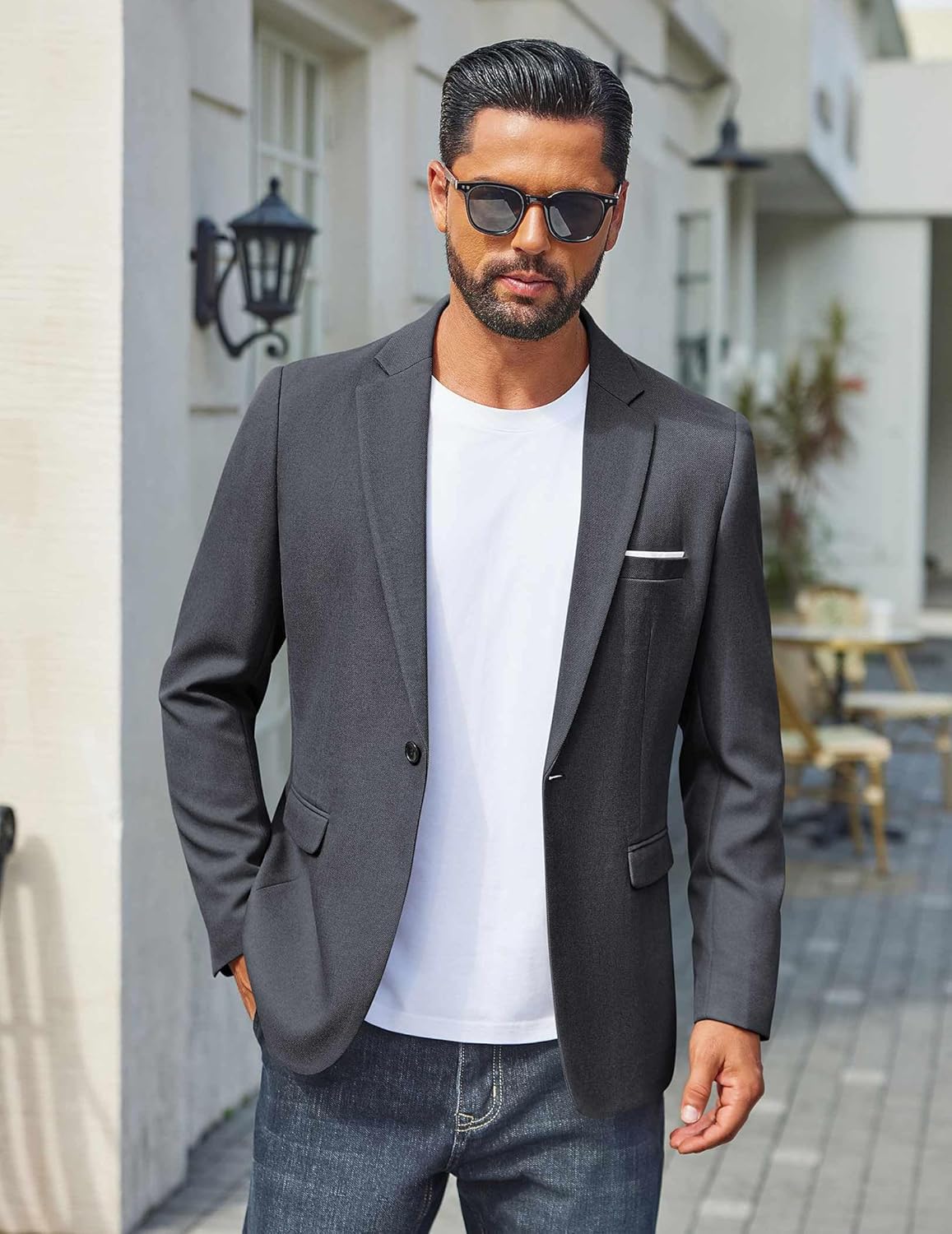 COOFANDY Men's Casual Blazer One Button Sport Coats Lightweight Suit Jacket - Image 4