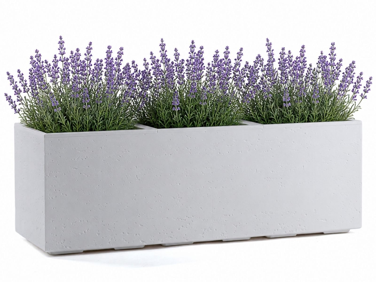 HowHomely Plant Pot Cream Planter 90 x 30 x H 30 cm on Wheels