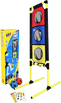 Soccer Flick Hero! Target Tower - Soccer Training Equipment - for Accuracy & Passing - Includes Target Tower and 3 Soccer Balls