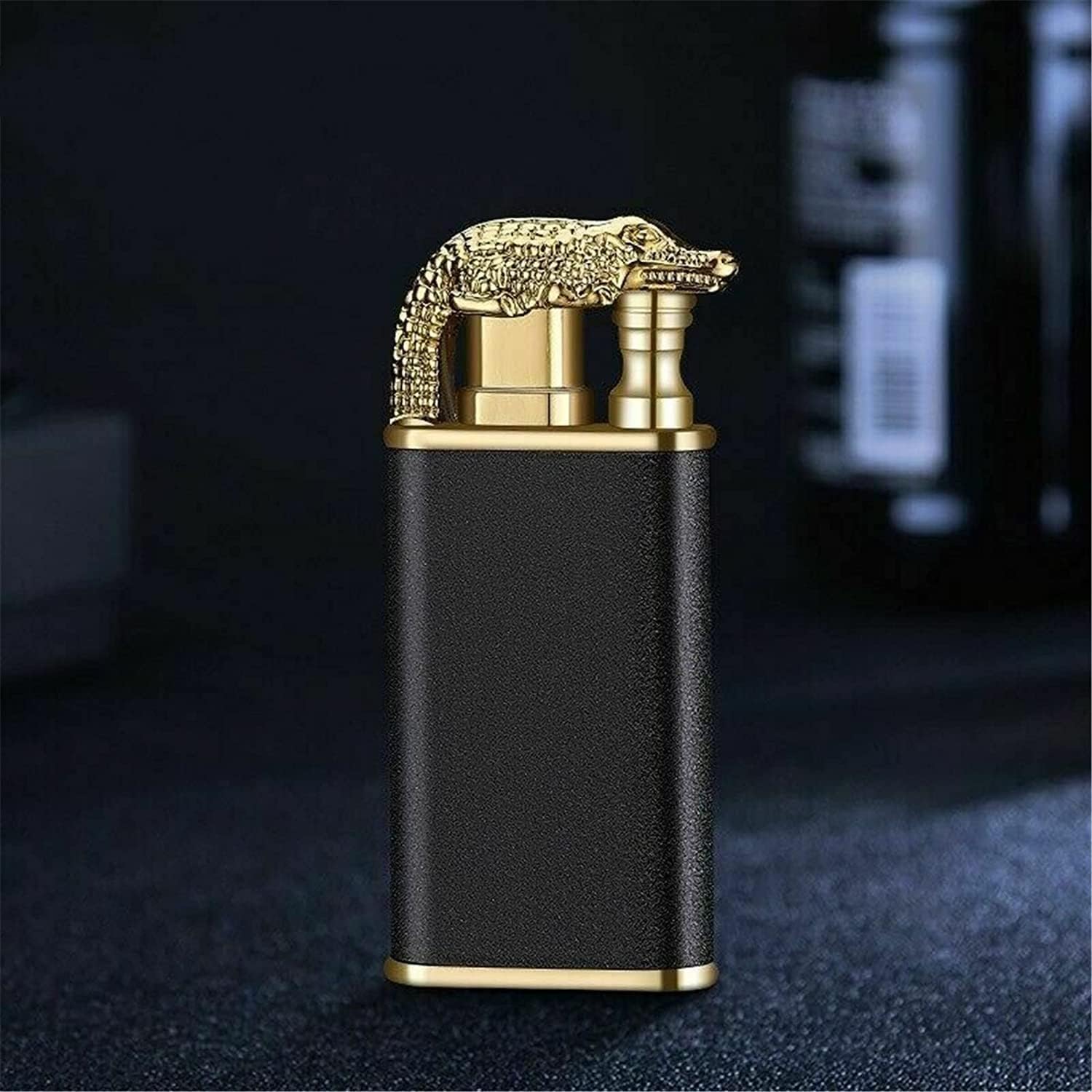 Magic Double Flame Lighter,Crocodile Animal Shaped Lighter,Dual Arc Lighter Jet Flame Refillable