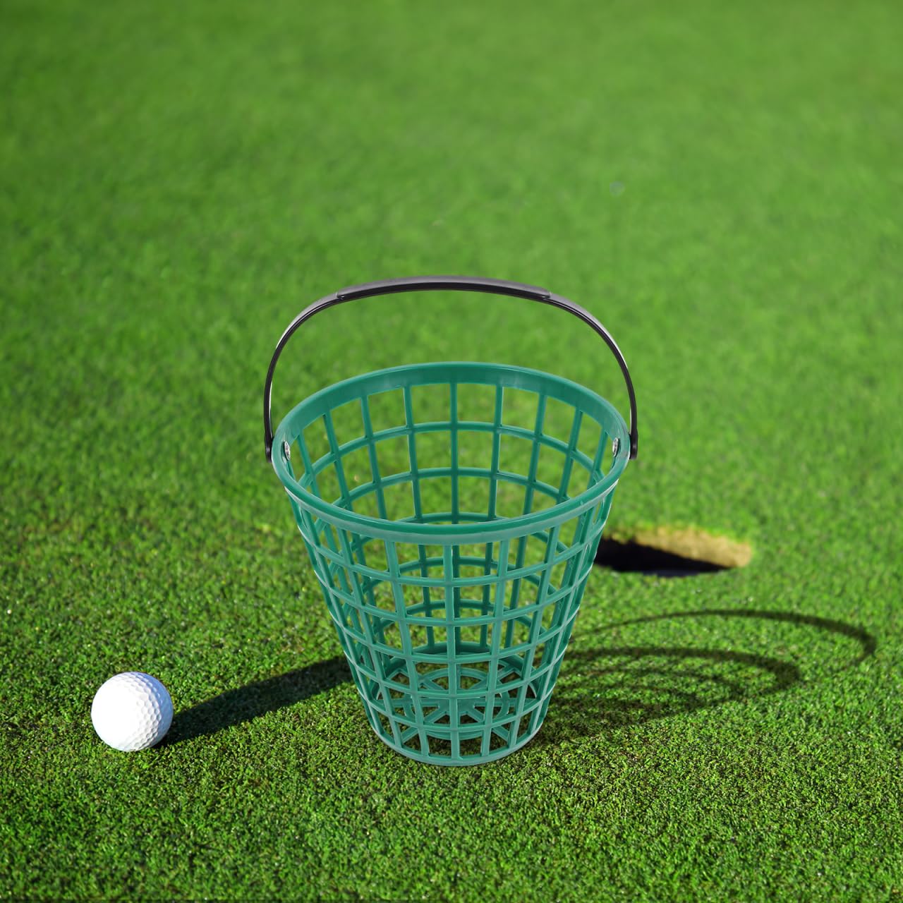 BESPORTBLE de Rangement pour balles de Golf, Panier de Rangement pour balles de Golf, Panier de Golf avec poignée, Peut contenir 75 balles, Nylon Durable, Vert