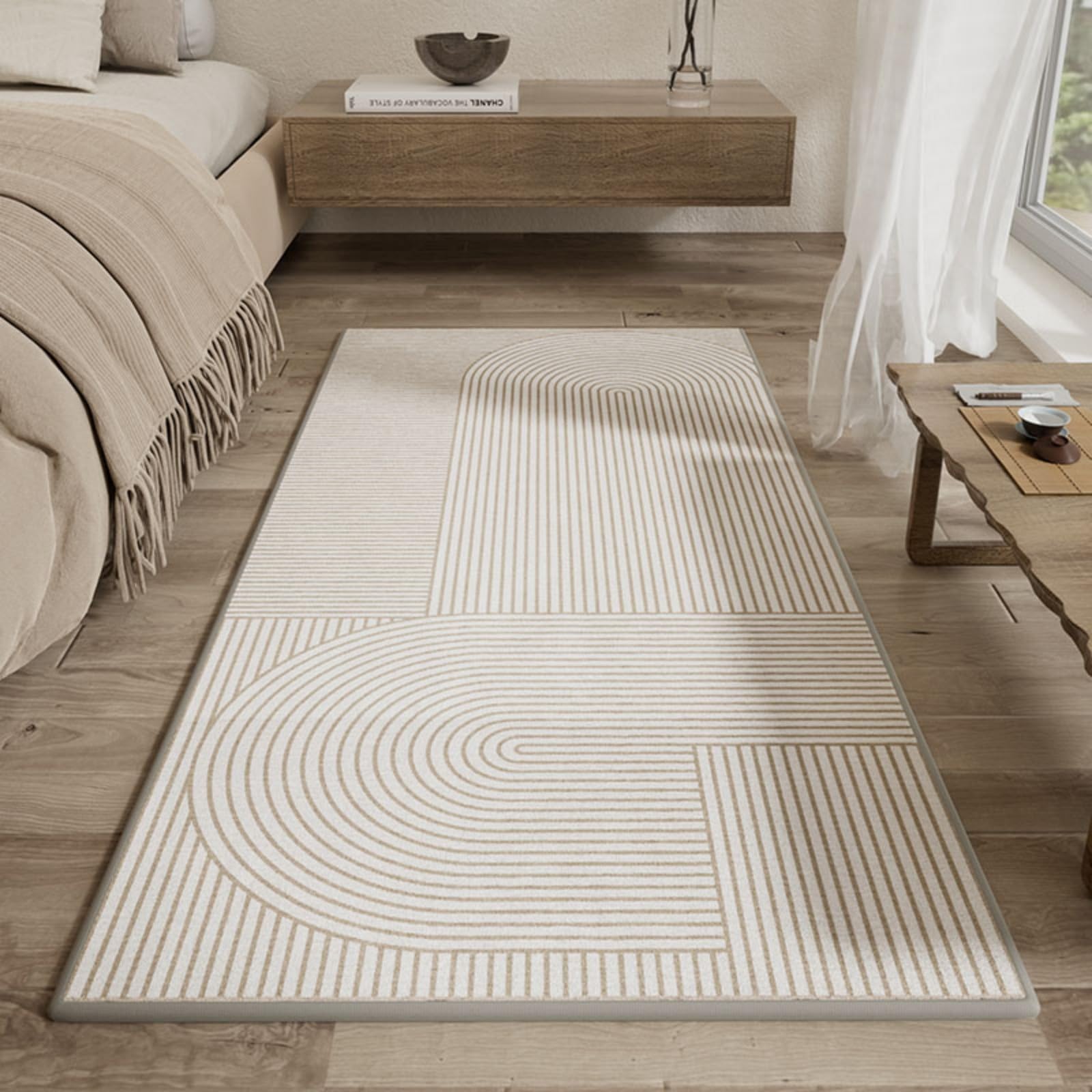 Tapis de chevet épais en peluche pour créer un coin lecture cocooning au salon