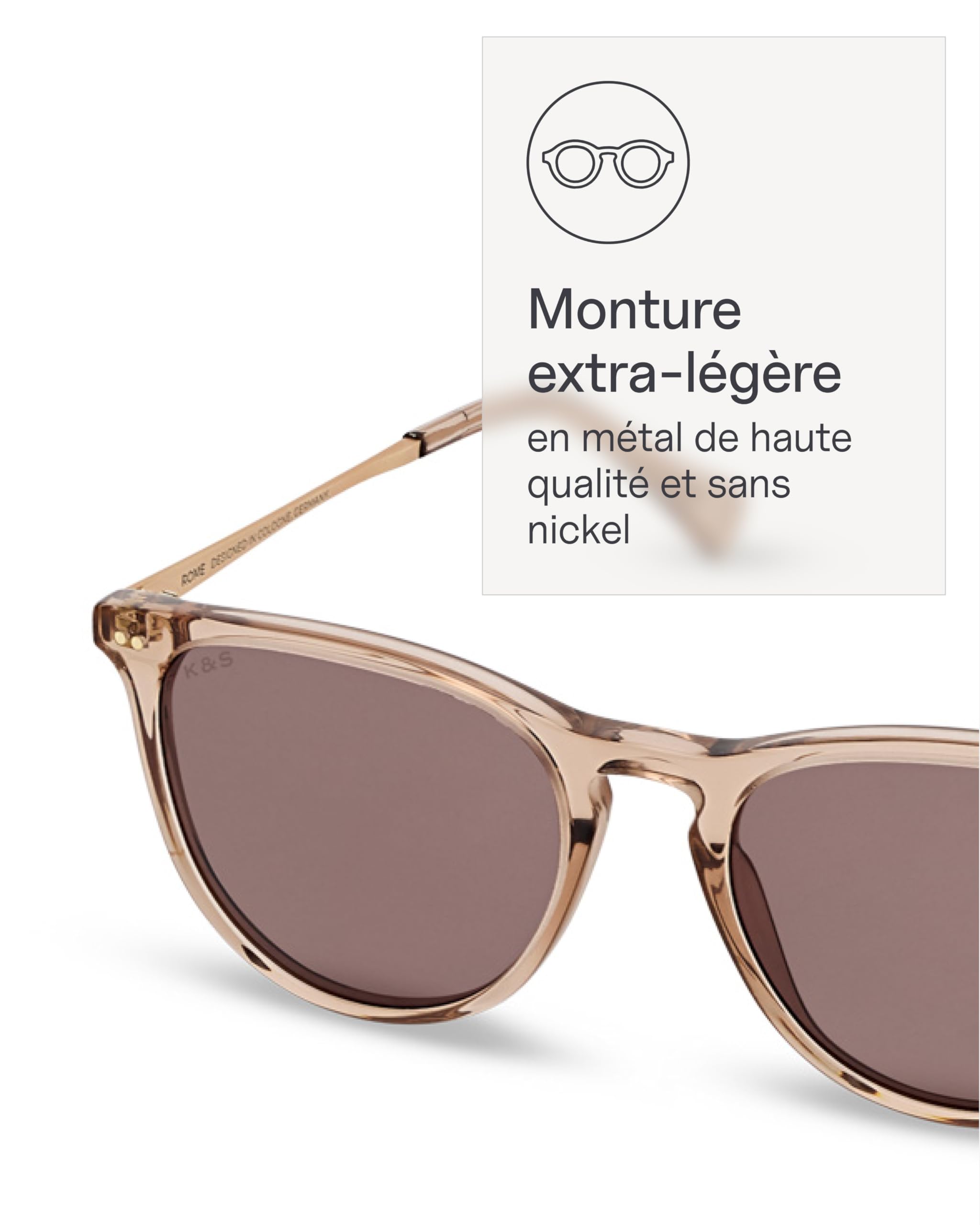 Kapten & Son Lunettes de soleil Rome | Lunettes de soleil pour homme et femme avec protection solaire et protection UV | Verres ronds élégants | Lunettes de soleil unisexes